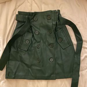 Green Leather Skirt